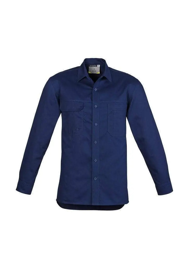 SYZMIK Men’s Lightweight Long Sleeve Tradie Shirt ZW121 Work Wear Syzmik Blue S